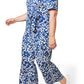 Macacão feminino Leota Kayla em dois tons floral azul