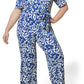 Macacão feminino Leota Kayla em dois tons floral azul