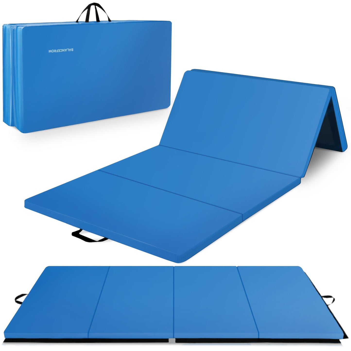 Tapete de ginástica dobrável multiuso BalanceFrom Fitness 120 x 48", azul