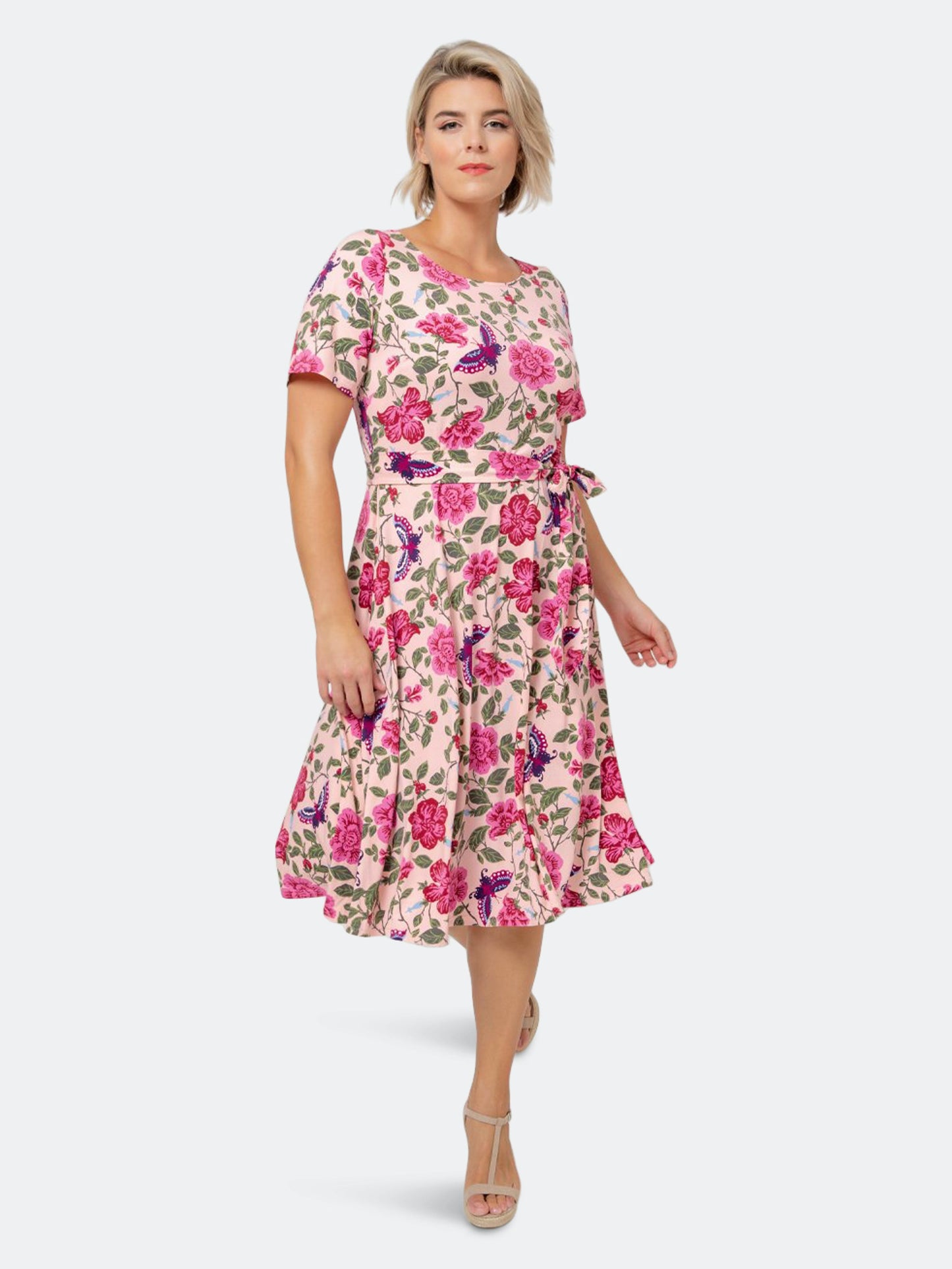 Vestido Giselle Leota Feminino Flutter Lord &amp; Taylor Rosa Tamanho 1X