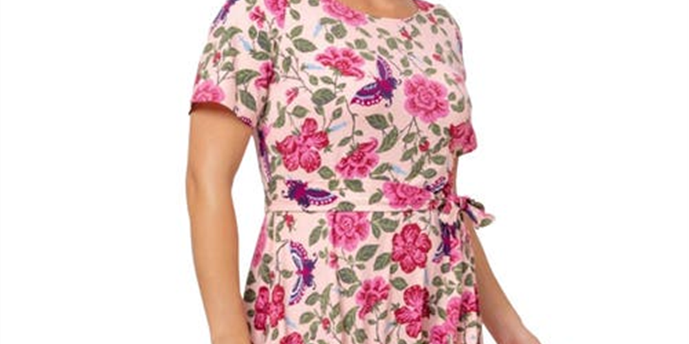 Vestido floral Giselle feminino Leota rosa tamanho 2X