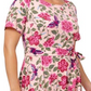 Vestido floral Giselle feminino Leota rosa tamanho 3X