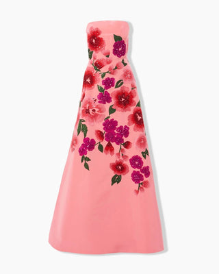 Carolina Herrera - Floral-embroidered Strapless A-line Gown