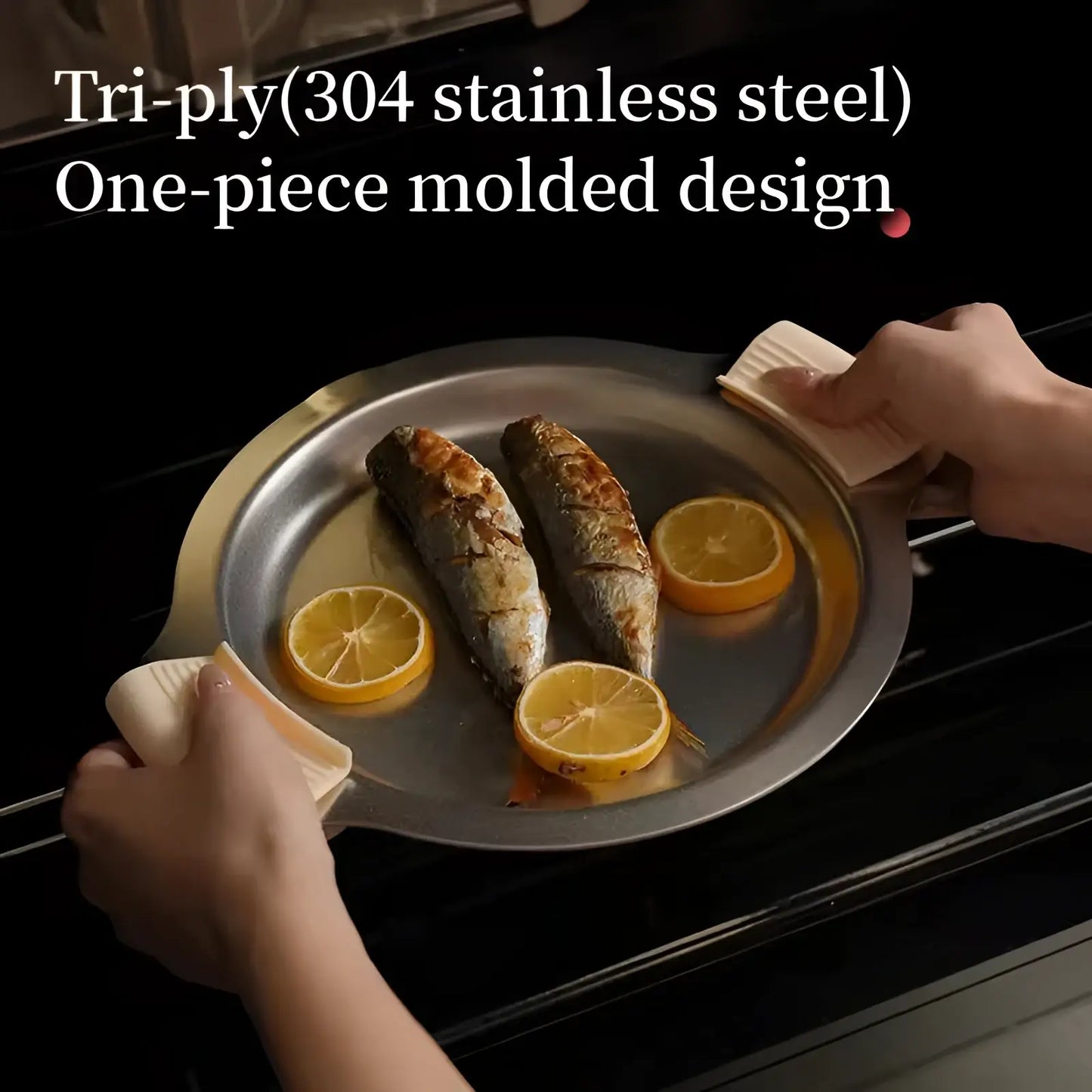 304 Stainless Steel Cookware Set with Tri-ply Lids