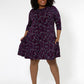 Vestido Melanie com manga 3/4 Leota Feminino (Curve) Roxo Tamanho 2X