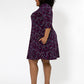 Vestido Melanie com manga 3/4 Leota Feminino (Curve) Roxo Tamanho 3X
