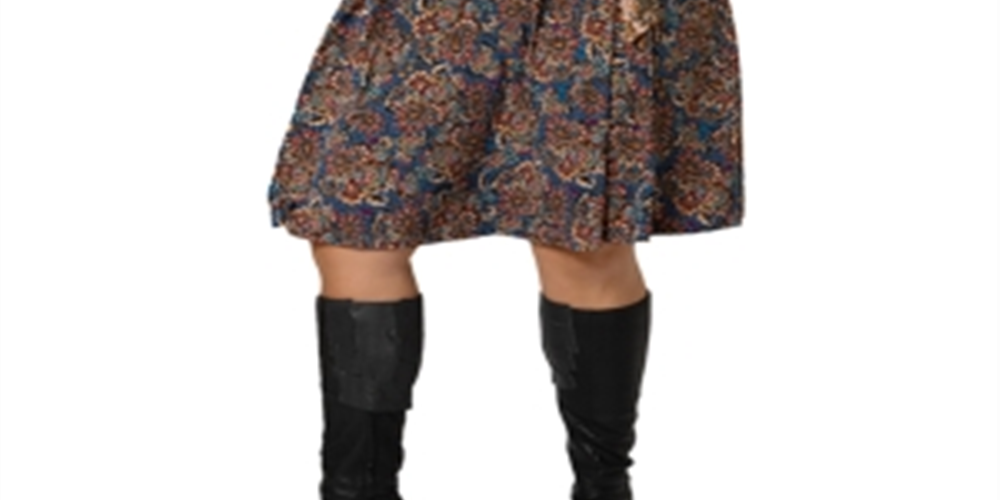 Vestido envelope perfeito com faixas Leota feminino, azul, tamanho 1X