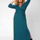 Vestido longo feminino Leota Perfect Wrap verde tamanho 1X