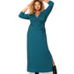 Vestido longo feminino Leota Perfect Wrap azul tamanho 2XL
