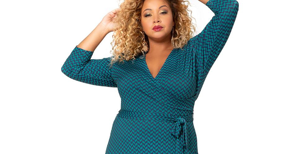 Vestido longo feminino Leota Perfect Wrap azul tamanho 2XL
