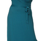 Vestido longo feminino Leota Perfect Wrap azul tamanho 2XL