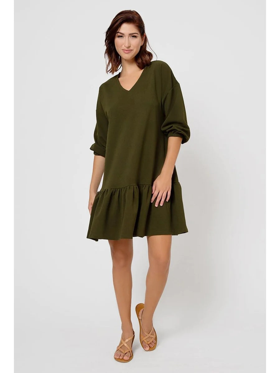Vestido feminino Leota Solid Kalamata Lord &amp; Taylor Luna Verde Tamanho 1X