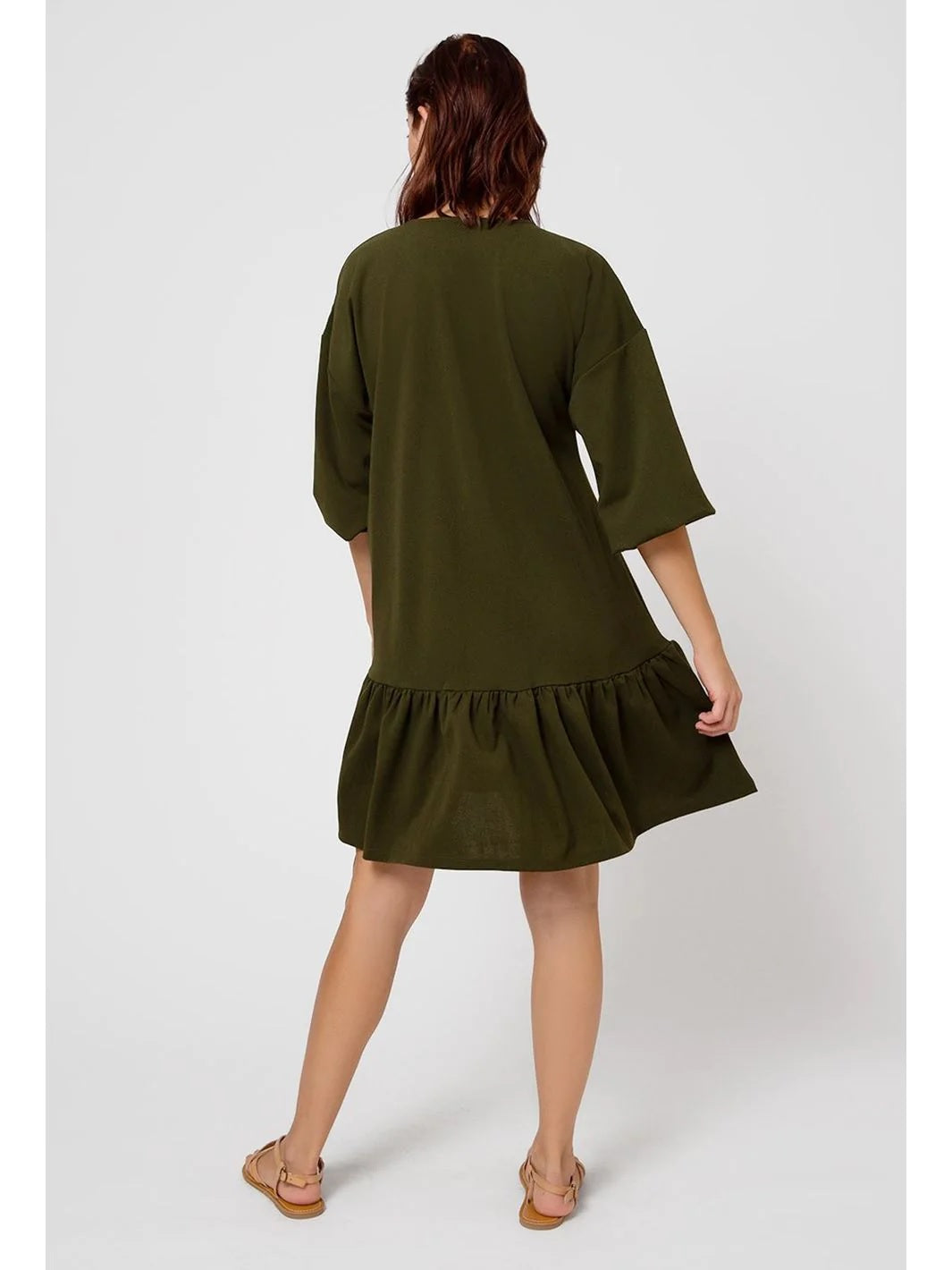 Vestido feminino Leota Solid Kalamata Lord &amp; Taylor Luna Verde Tamanho 1X