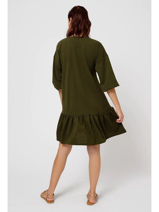 Vestido feminino Leota Solid Kalamata Lord &amp; Taylor Luna Verde Tamanho 1X