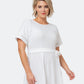 Vestido de malha com ilhós Genesis para mulheres Leota, branco, tamanho 1X