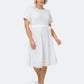 Vestido de malha com ilhós Genesis para mulheres Leota, branco, tamanho 1X