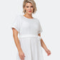 Vestido de malha com ilhós Genesis para mulheres Leota, branco, tamanho 1X