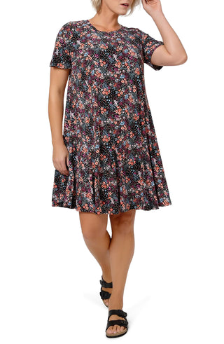 Vestido Serenity Feminino Leota em Confete Floral Preto Multi 1X Lord &amp; Taylor Multi Tamanho 1X