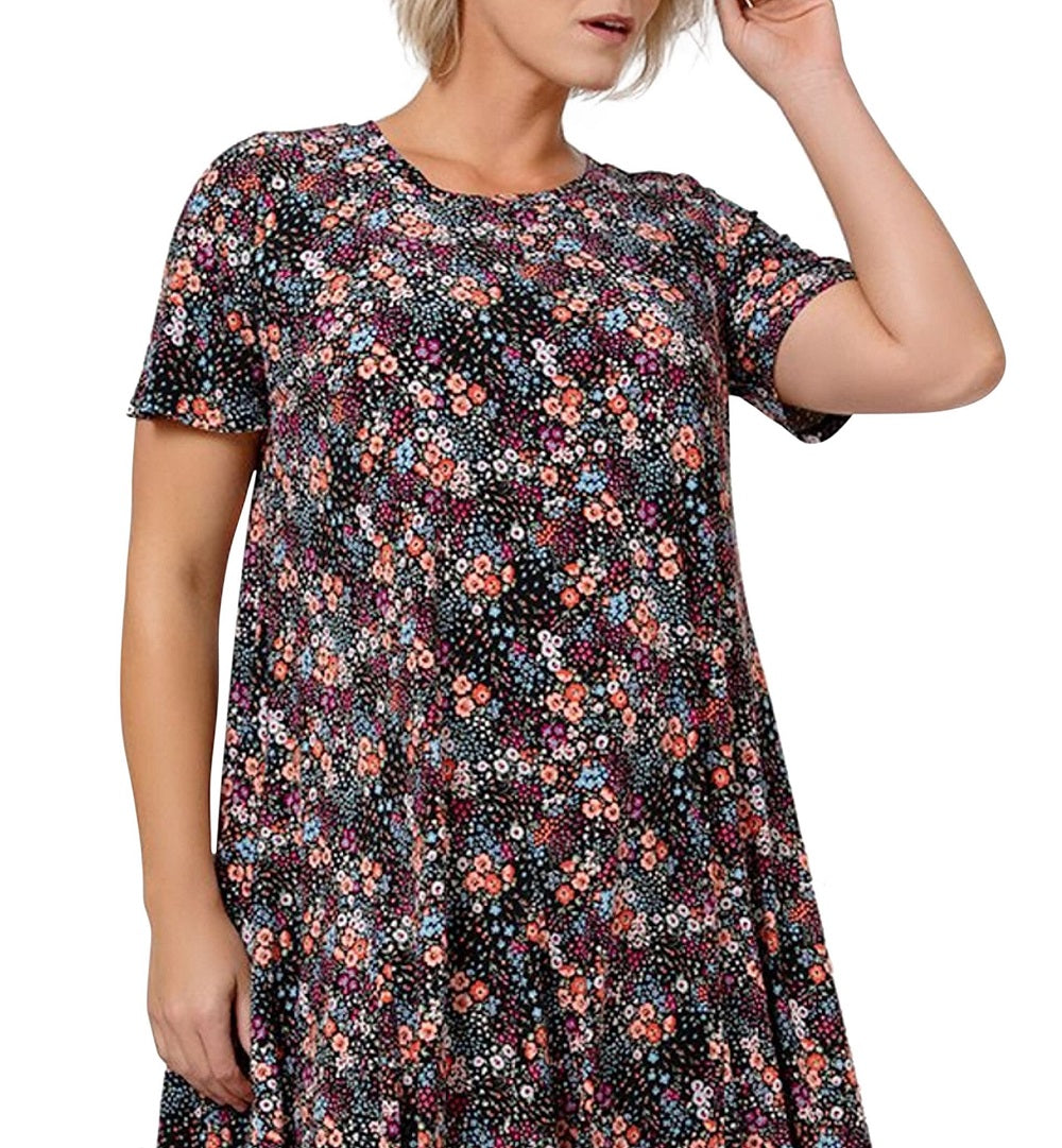 Vestido Serenity Feminino Leota em Confete Floral Preto Multi 1X Lord &amp; Taylor Multi Tamanho 1X
