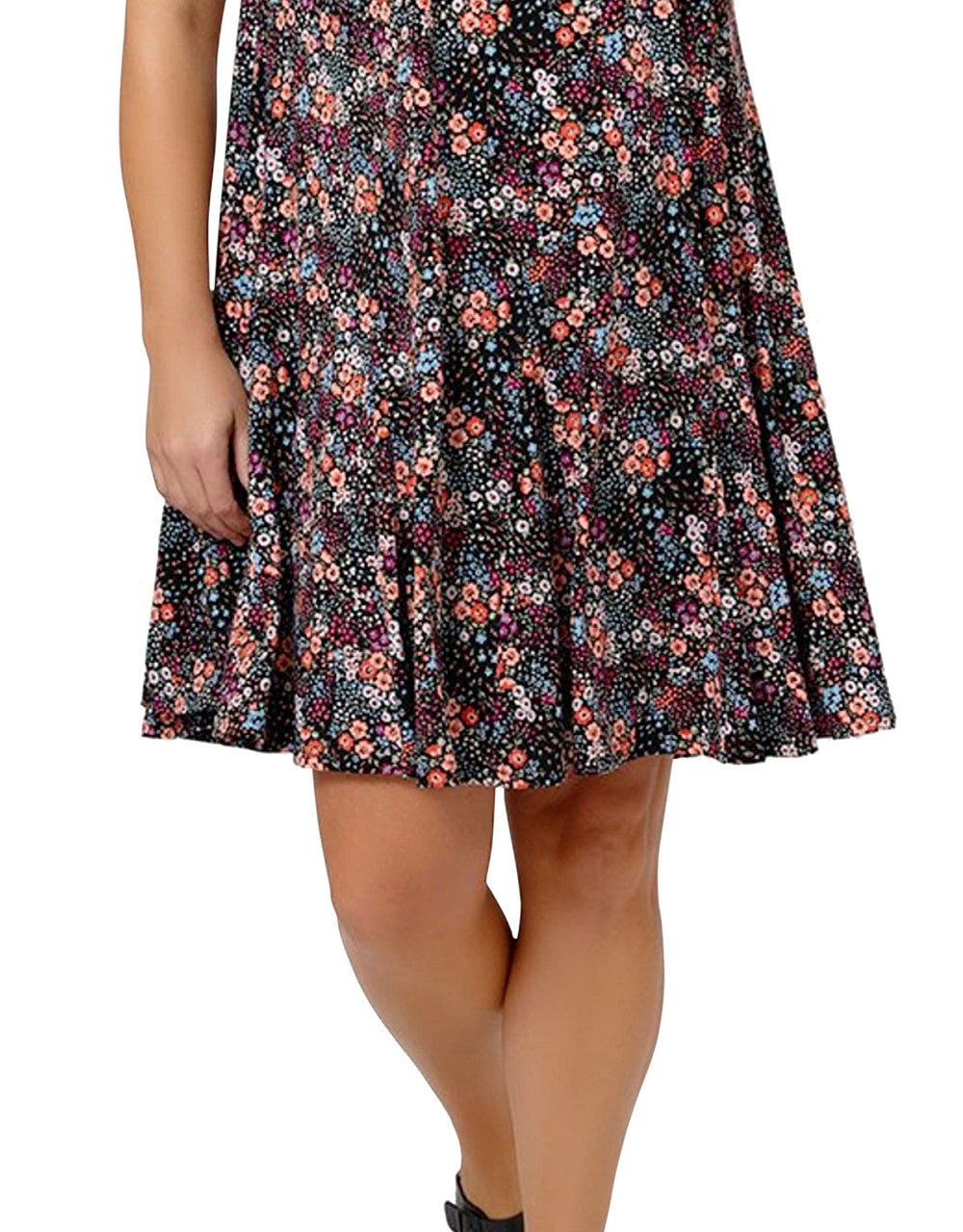 Vestido Serenity Feminino Leota em Confete Floral Preto Multi 1X Lord &amp; Taylor Multi Tamanho 1X