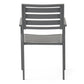 Outdoor Modern Aluminum Dining Chair (Set of 2), Gun Metal Gray