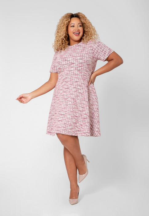 Vestido Mackenzie de manga curta feminino Leota em rosa multicolorido (curvo)