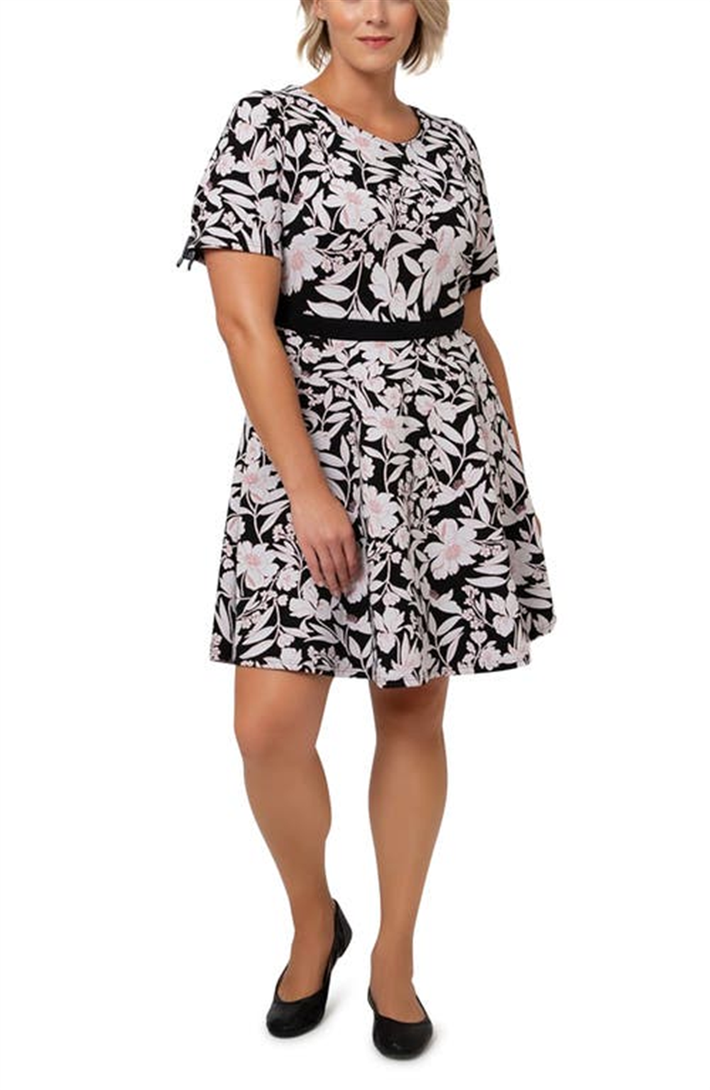 Vestido floral Mackenzie feminino Leota, preto, tamanho 1X