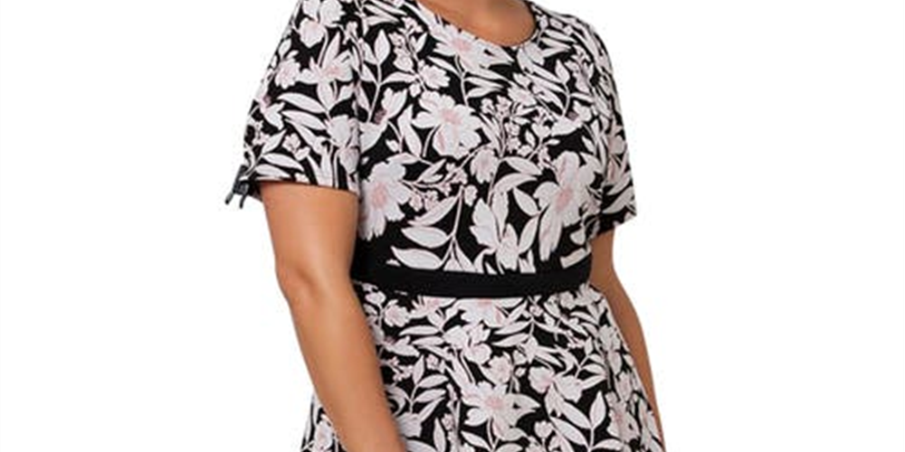 Vestido floral Mackenzie feminino Leota, preto, tamanho 1X