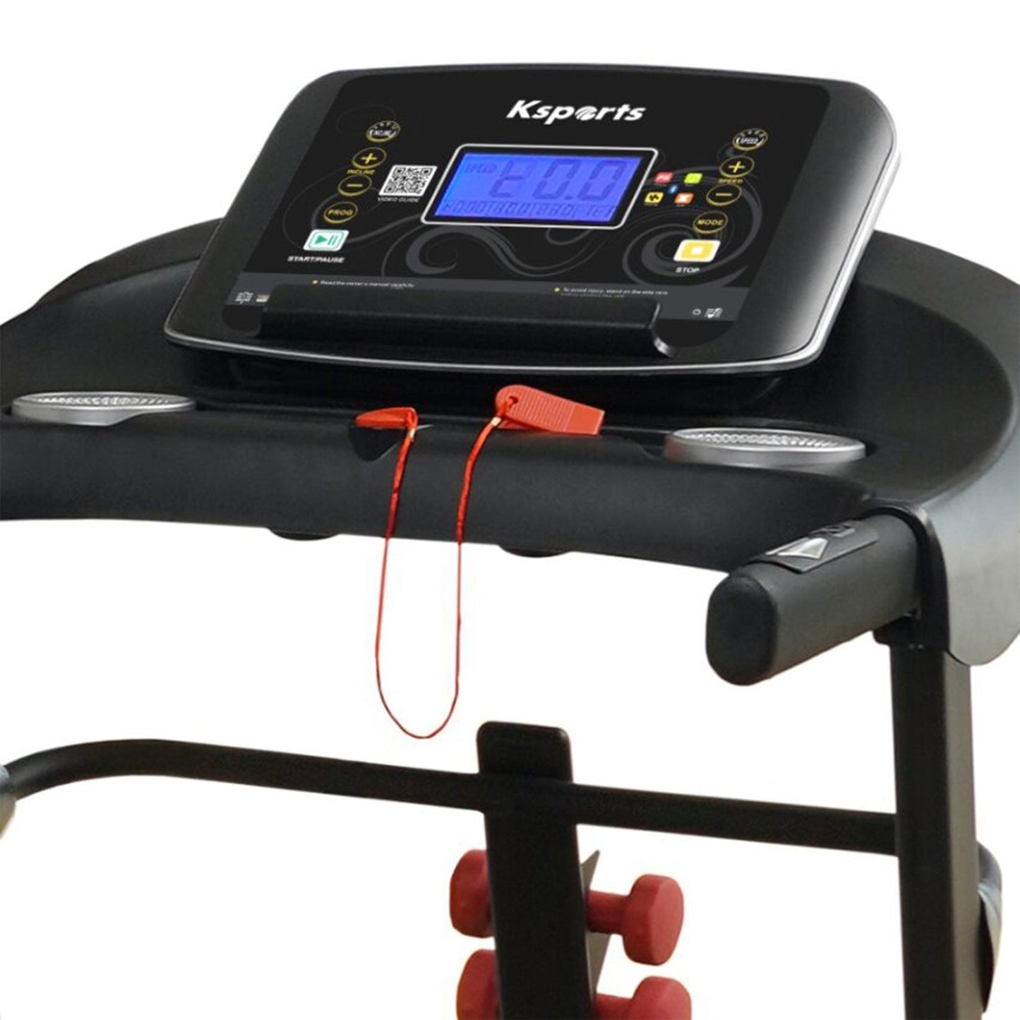 Esteira dobrável Ksports de 16,5 pol. de largura com Bluetooth e aplicativo de monitoramento de condicionamento físico