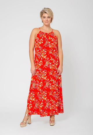 Vestido longo floral Cameron da Leota para mulheres, rosa, tamanho 3X