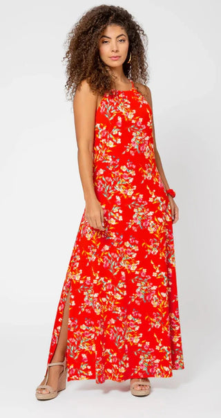 Vestido longo floral Cameron da Leota para mulheres, rosa, tamanho 3X