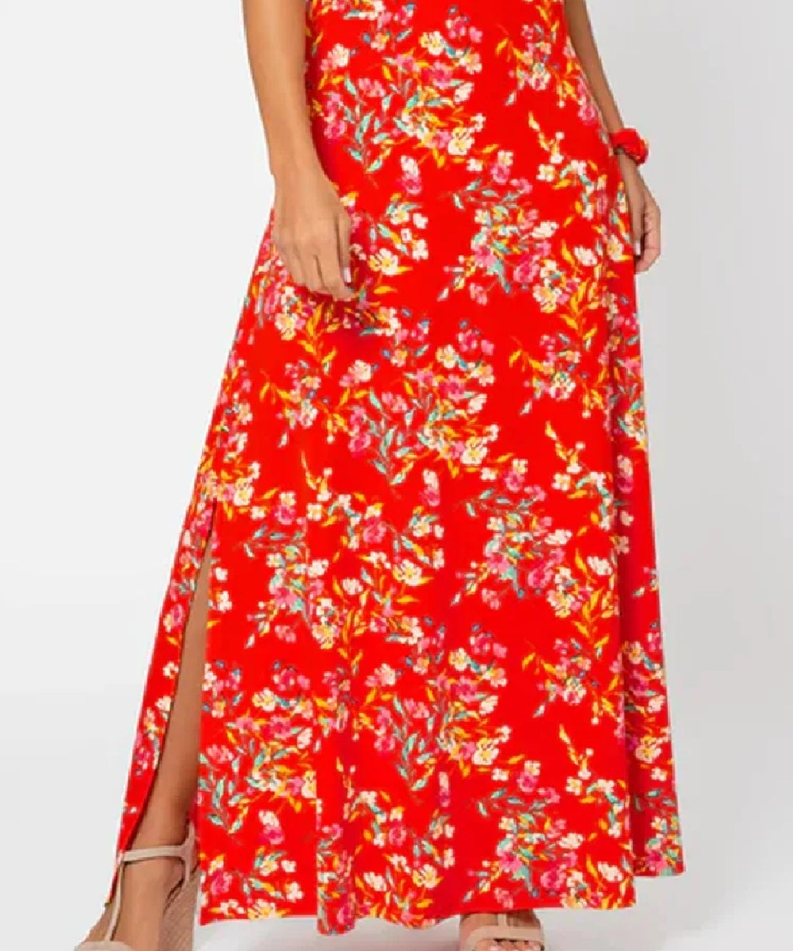 Vestido longo floral Cameron da Leota para mulheres, rosa, tamanho 3X