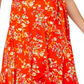 Vestido envelope falso de malha floral Monique da Leota feminino, laranja, tamanho 2X