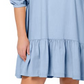 Vestido-camisa bordado Luna feminino Leota azul