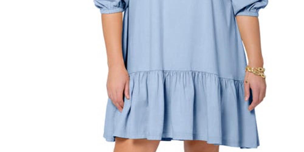 Vestido-camisa bordado Luna feminino Leota azul