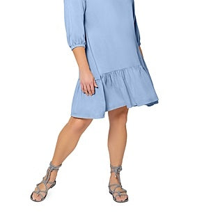 Vestido-camisa bordado Luna feminino Leota azul