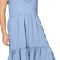 Vestido de verão feminino Leota Esmeralda bordado com bainha em camadas de algodão Chambray, azul, tamanho 3X