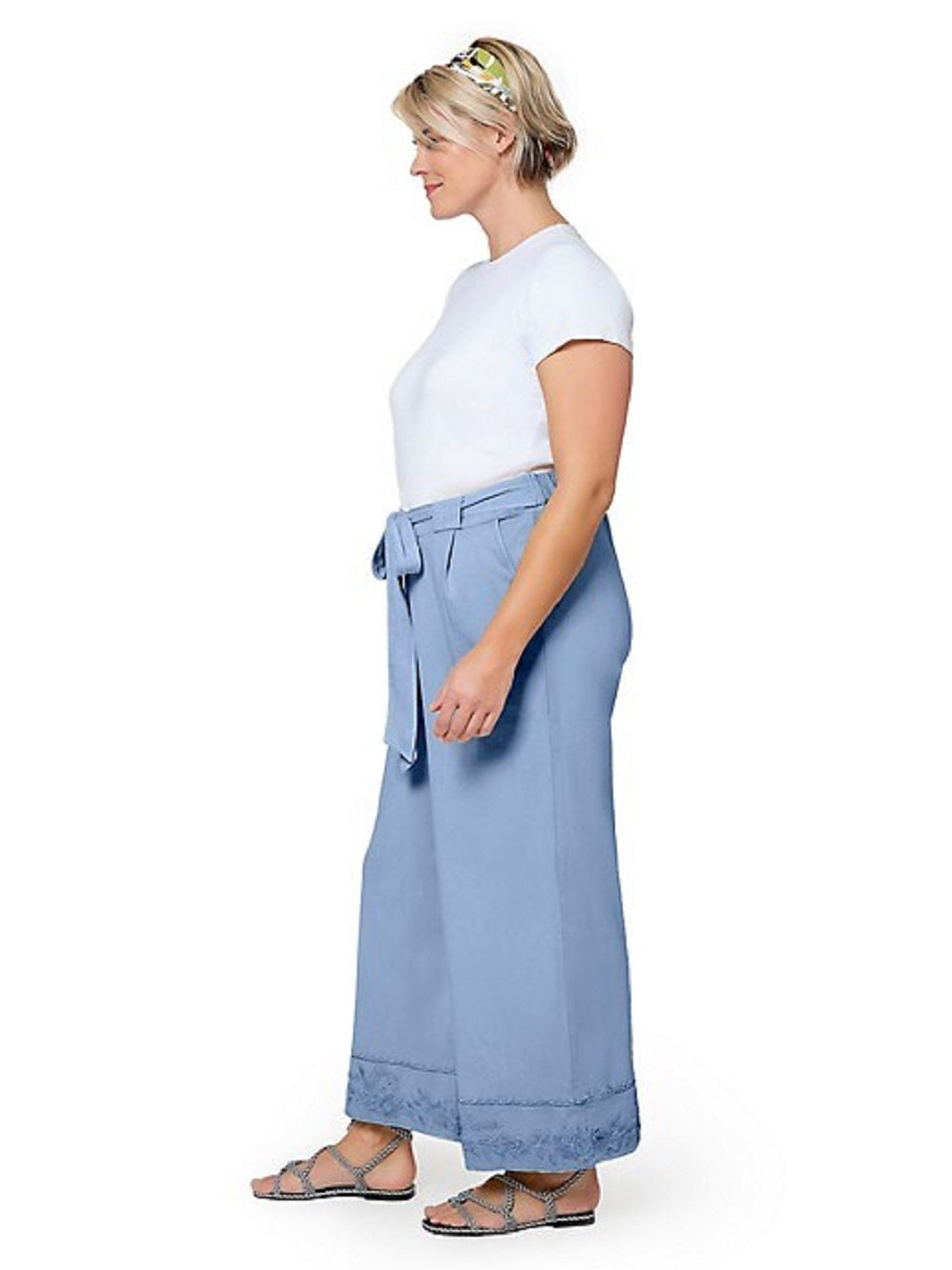 Vestido Lupita Culottes Leota Feminino em Azul Chambray 3X Azul Lord &amp; Taylor Tamanho 3XL