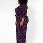 Macacão feminino Leota Leia com decote em V (curvo) roxo tamanho 3X