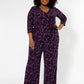 Macacão feminino Leota Leia com decote em V (curvo) roxo tamanho 3X