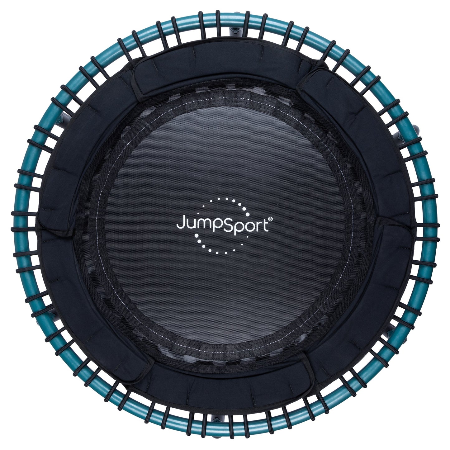 JumpSport 250 Workout Rebounder para adultos, mini trampolim fitness de 39", azul-petróleo