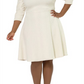 Vestido feminino Leota Katherine Jacquard com ajuste e abertura frontal, tamanho 3X