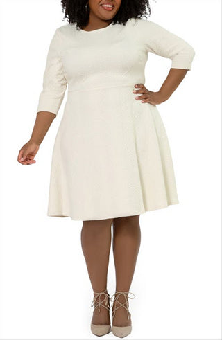 Vestido feminino Leota Katherine Jacquard com ajuste e abertura frontal, tamanho 3X