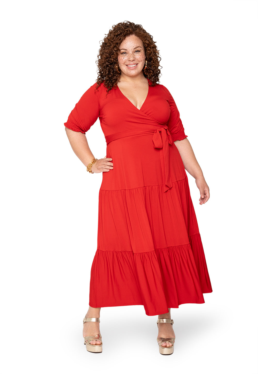 Vestido envelope falso Marlo da Leota para mulheres