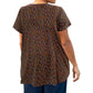 On The Plus Side - Printed Scoop Neck Short Sleeve Taylor Tunic - Plus Size