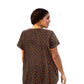 On The Plus Side - Printed Scoop Neck Short Sleeve Taylor Tunic - Plus Size