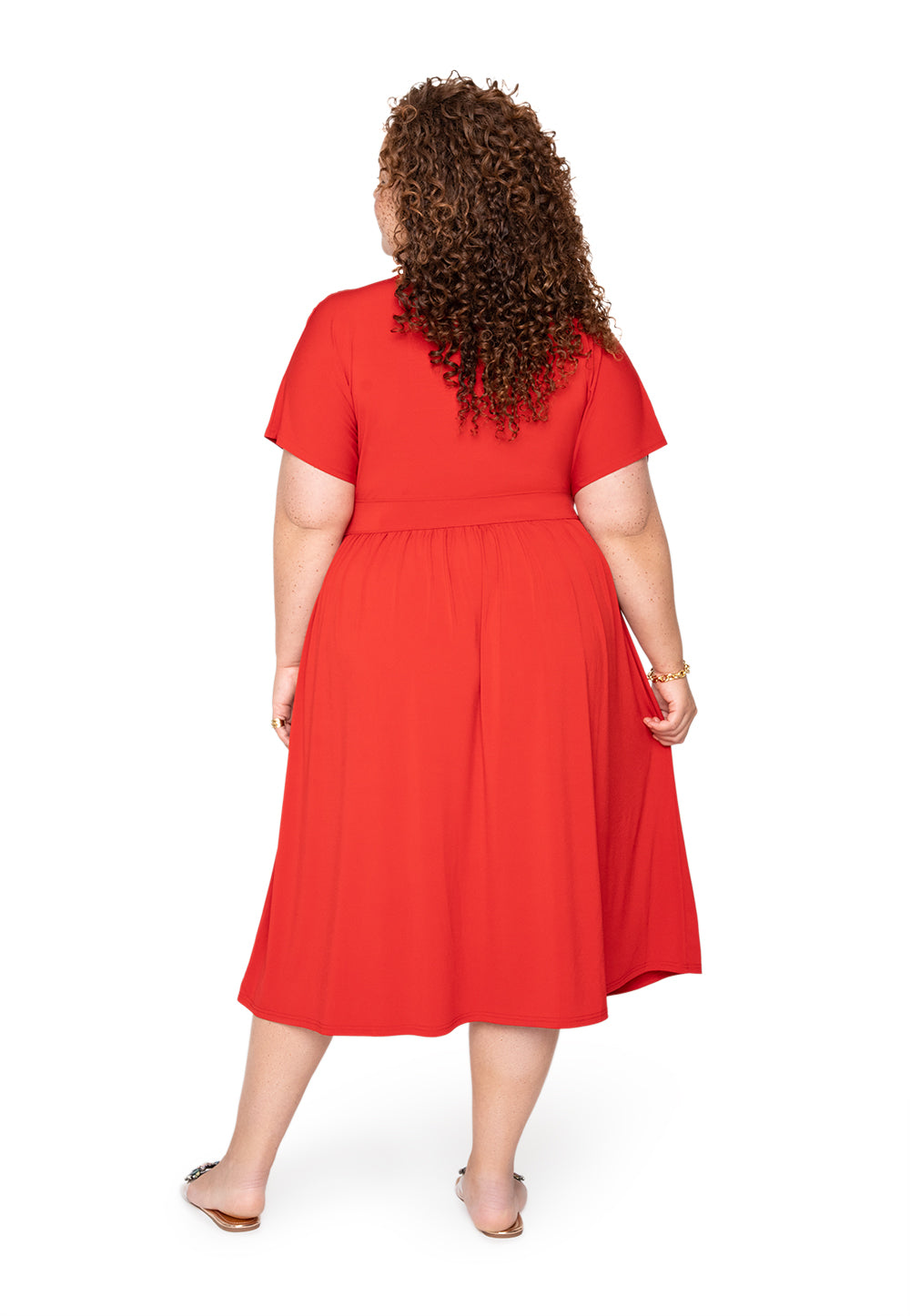 Vestido Leota Curve Tiana Sólido Cereja Barbados