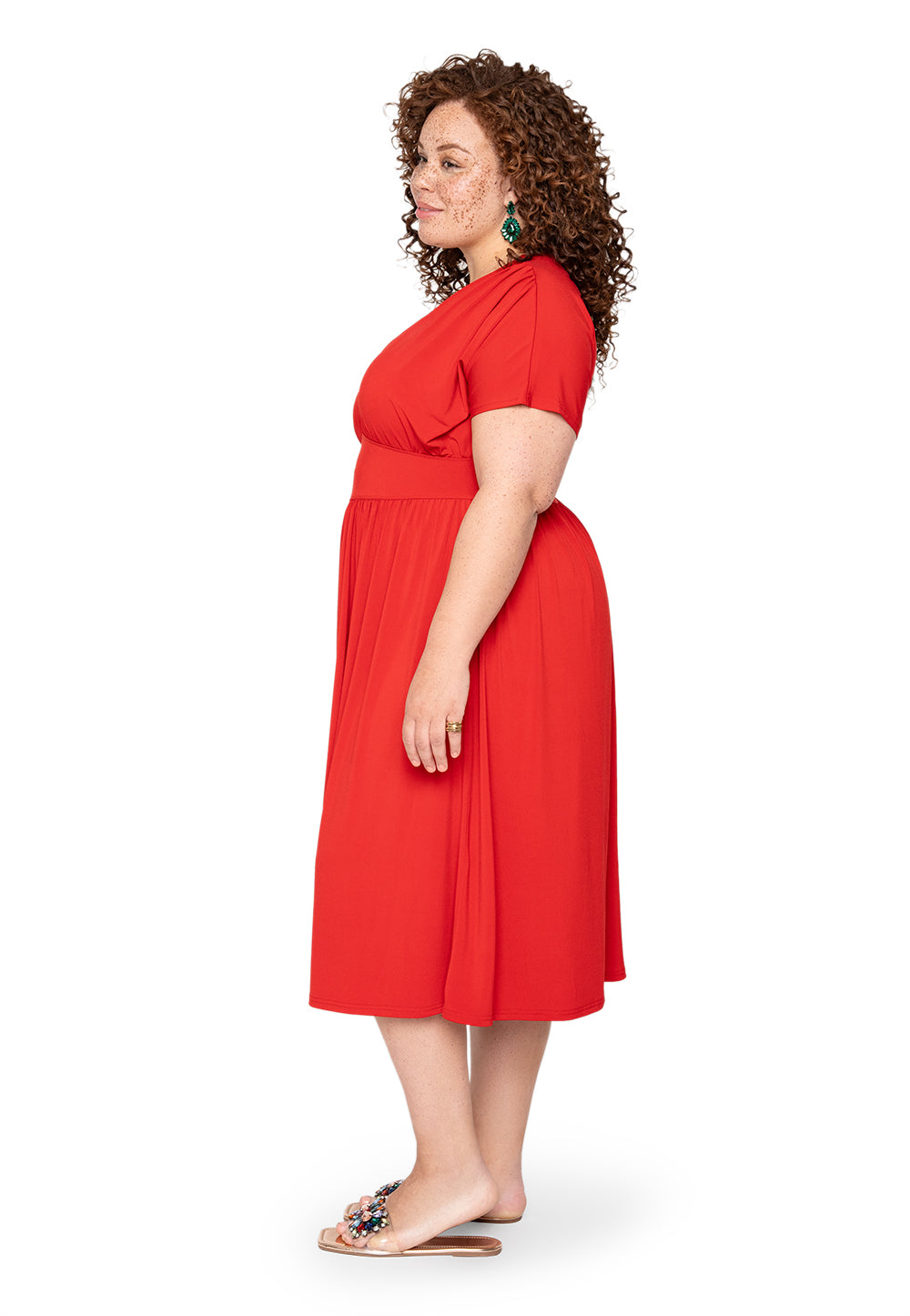 Vestido Leota Curve Tiana Sólido Cereja Barbados