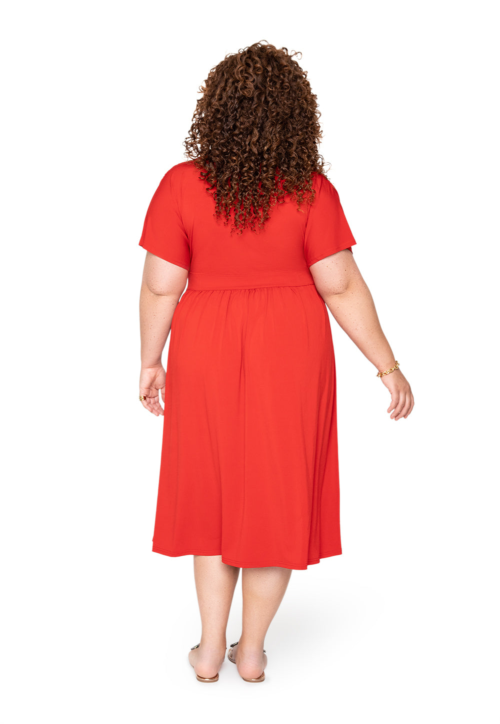 Vestido Leota Curve Tiana Sólido Cereja Barbados
