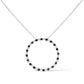 .925 Sterling Silver 2.0 Cttw Alternating Black and White Diamond Open Hoop Circle Pendant Necklace (H-I Color, I2-I3 Clarity) - 18" Inches
